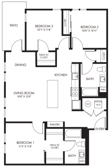 a floor plan of a house with a bedroom and a living room