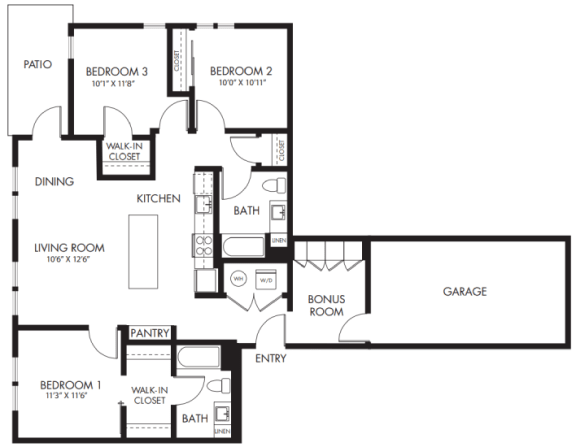a floor plan of a house with a bedroom and a living room