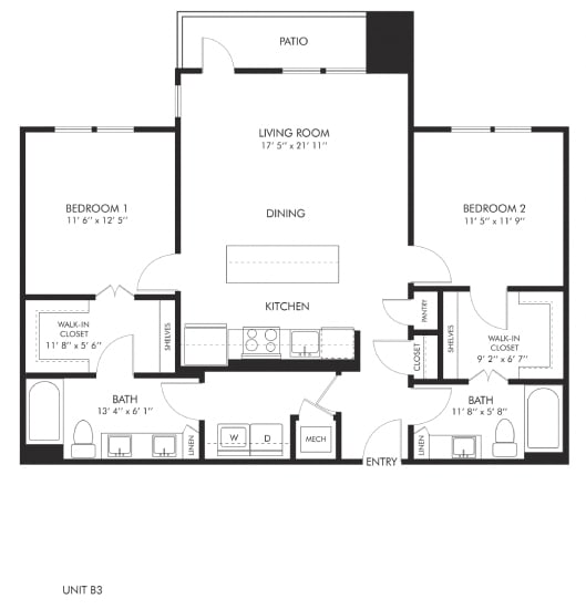 a floor plan of a house with bedrooms and a living room