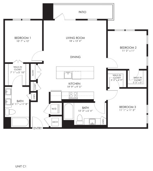 a floor plan of a house with a bedroom and a living room