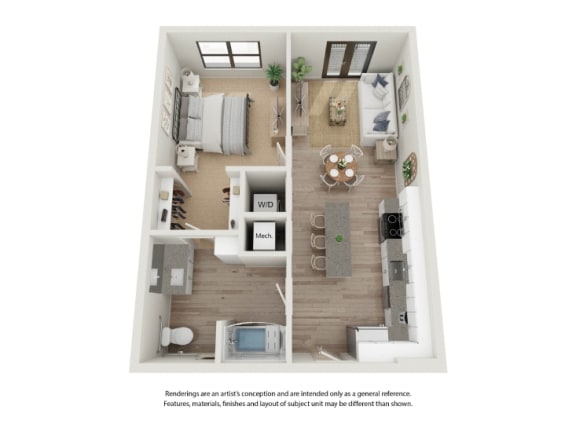 a 1 bedroom floor plan  studio