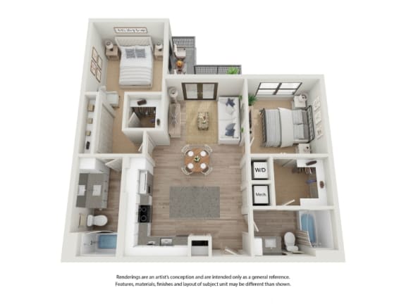 a floor plan of a 2103 sq ft apartment