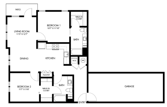 the floor plan of theoblue apartments