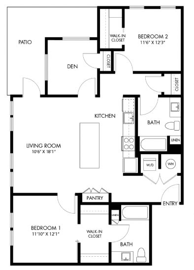 a floor plan of a living room and a kitchen