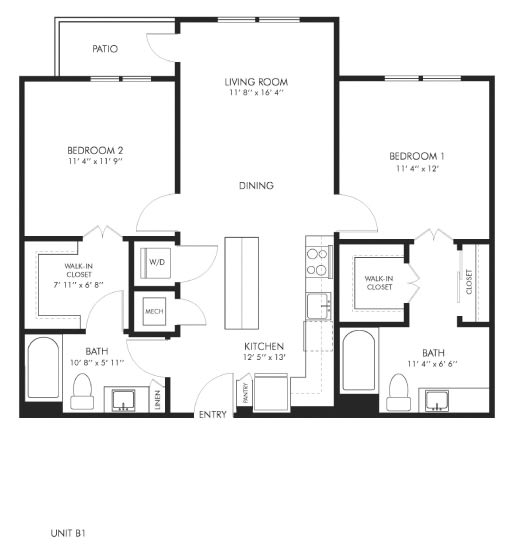 a floor plan of a residence with a bedroom and a living room