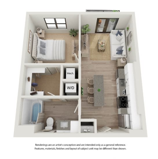 Filament Apartment 3D floor plan A1