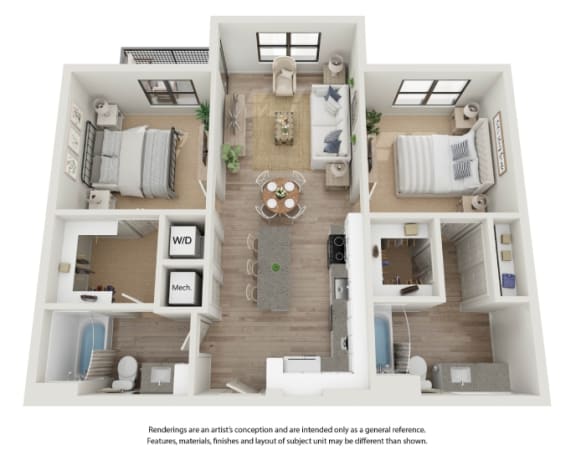 a 1 bedroom floor plan with a bathroom and a living room