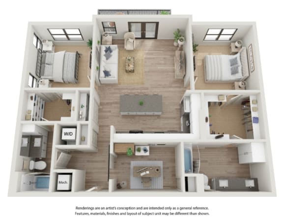 a 1 bedroom floor plan with a bathroom and a living room
