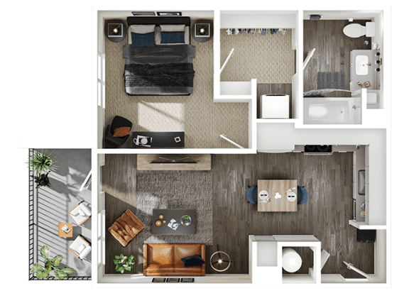Floor Plan  Halogen Apartments A1 3D Floor Plan