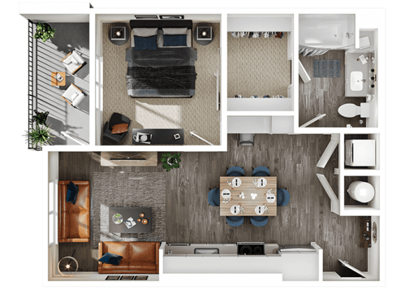 Floor Plan  Halogen Apartments A2 3D Floor Plan