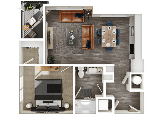 Floor Plan  Halogen Apartments A3 3D Floor Plan