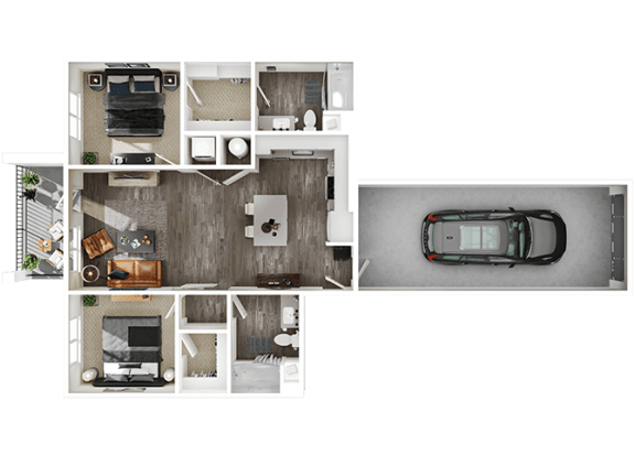 Halogen Apartments B1G 3D Floor Plan