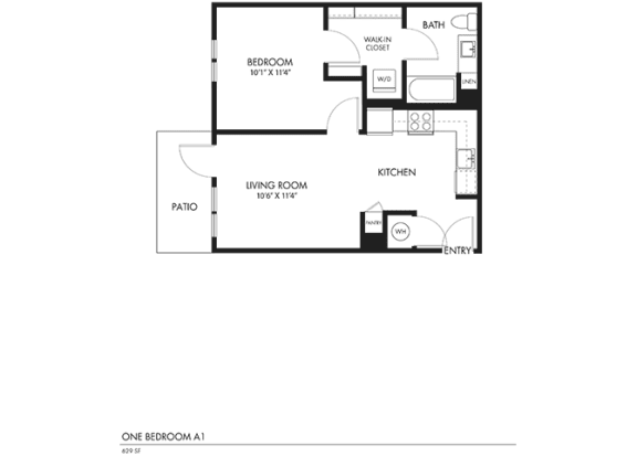 a floor plan of a house with a bedroom and a living room