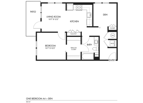 Halogen Apartments 2D Floors Plan - A4 W DEN