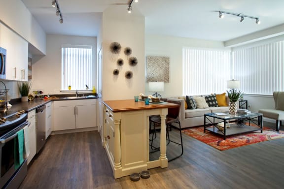 Pine Valley Ranch Apartments Spokane, Washington Kitchen and Living Room