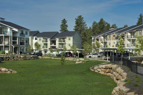 River House Apartments Spokane Valley, Washington Covered Parking and Green Area