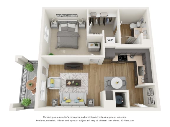 Floor Plan  Sante Apartments  3D Floor Plan A1