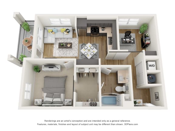 Floor Plan  Sante Apartments  3D Floor Plan A4