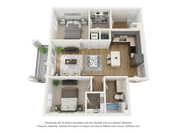 Floor Plan  Sante Apartments  3D Floor Plan B1