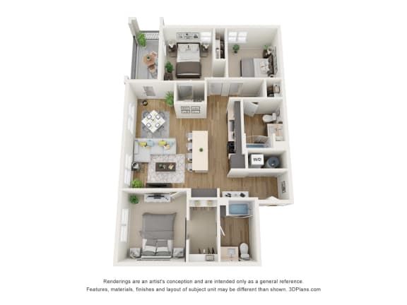Floor Plan  Sante Apartments  3D Floor Plan C1