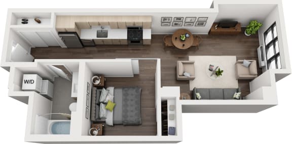 Storyline Apartments 1 Bedroom D Floor Plan