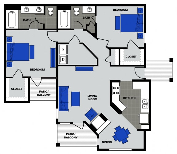 B2 | 1,185 SQ FT | 2 BED / 2 BATH