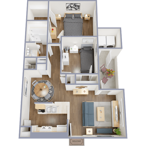2 Bed 1 Bath Floorplan at Crosspoint Oaks at Boerne, Boerne Texas
