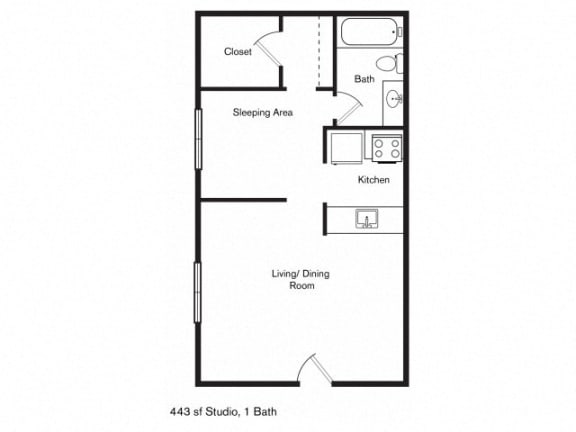 Floor Plan  EFF Floor Plan at Century Park, Dallas, 75254