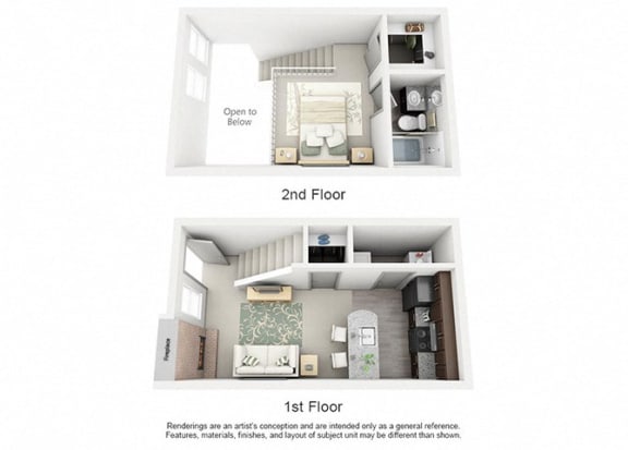 Floor Plan  A1 TOWNHOME | 619 SQ FT | 1 BED / 1 BATH&#xA0;at Maxwell Townhomes, San Antonio