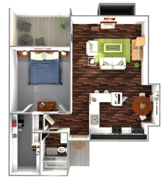 a floor plan of our studio apartment at The View at Lake Highlands