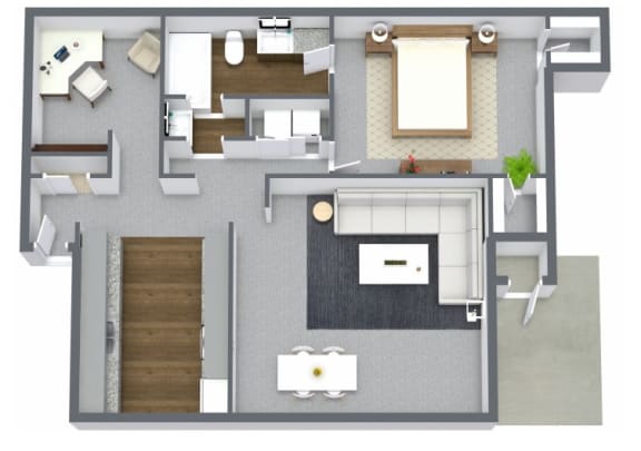Floor Plan  A4 | 1 Bed / 1 Bath | 987 Sq Ft at The Broadwater at Salado Creek, San Antonio, Texas