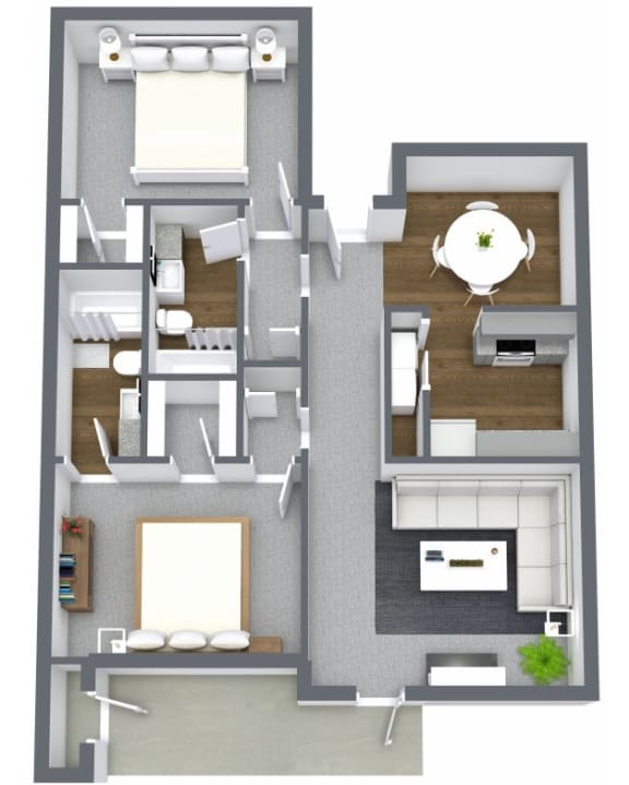 Floor Plan  B1 | 2 Bed / 2 Bath | 1,246 Sq Ft at The Broadwater at Salado Creek, San Antonio, TX