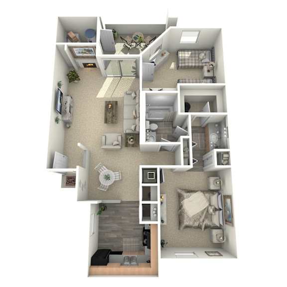 B2 Floor Plan at Alamo Park, San Antonio Texas