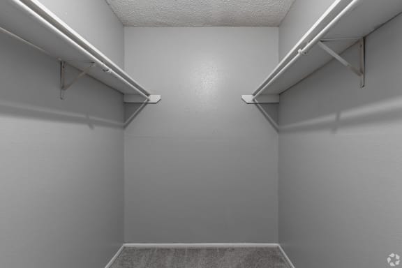 a spacious walk in closet  at The Frederick, San Antonio, TX