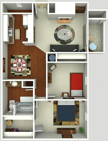 Floor Plan  1 bed 1 bath at The Hills at Ironhorse, North Richland Hills, TX, 76180