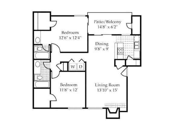 Floor Plan  at Bristol Apartment Living, Dallas, 75287