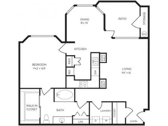 A2 | 1 BED - 1 BATH | 876 SQ FT at Villas at Rogers Ranch, San Antonio, 78258