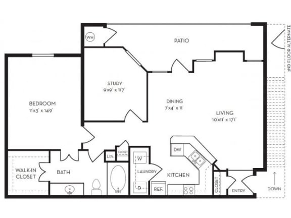 A3 | 1 BED - 1 BATH | 914 SQ FT at Villas at Rogers Ranch, San Antonio, TX