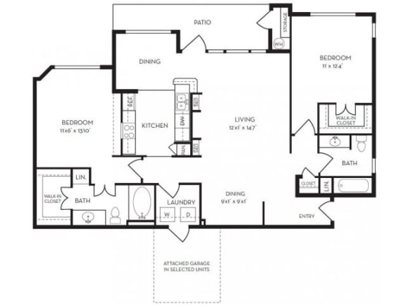 B2G W/ ATTACHED GARAGE | 2 BED - 2 BATH | 1,206 SQ FT at Villas at Rogers Ranch, Texas, 78258