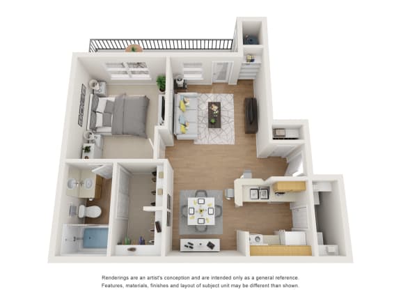 A1 | 1 Bed / 1 Bath | 709 Sq Ft at Villas at Rogers Ranch in San Antonio, TX 78258