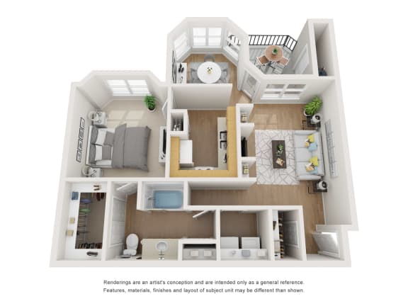 A2 | 1 BED - 1 BATH | 876 SQ FT at Villas at Rogers Ranch, San Antonio, 78258