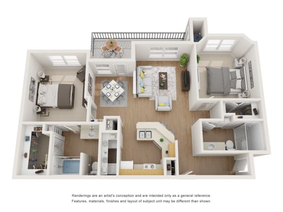 B1 | 2 BED - 2 BATH | 1,068 SQ FT at Villas at Rogers Ranch, San Antonio, Texas
