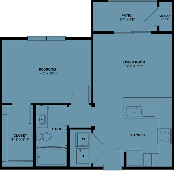 1 bed 1 bath O at Bridge at Speyside Apartments, Texas, 78754