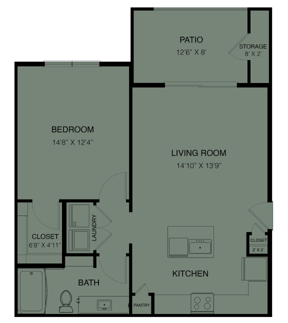 A2 Floor Plan at Three Hills, Texas, 78747