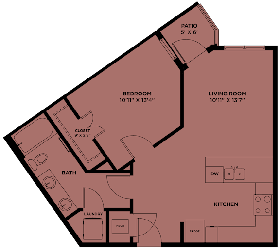 1 bed 1 bath D at Park South Apartments, Texas
