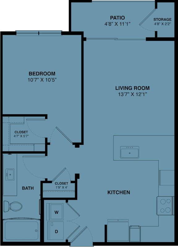 1 bed 1 bath U at Bridge at Speyside Apartments, Austin, TX, 78754