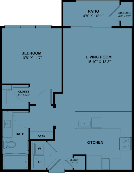 1 bed 1 bath V at Bridge at Speyside Apartments, Texas, 78754