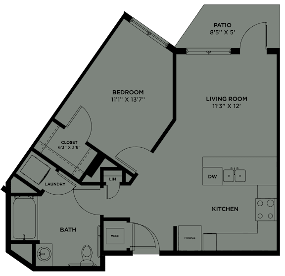 1 bed 1 bath C at Park South Apartments, Texas