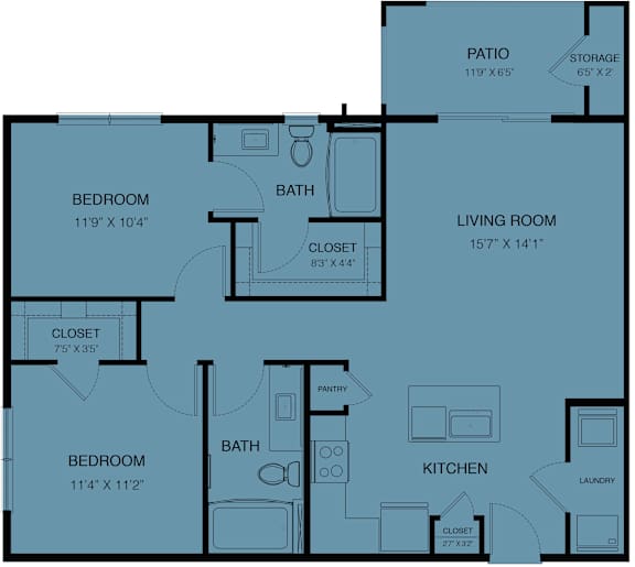 A blueprint of a house layout with labeled rooms and dimensions.