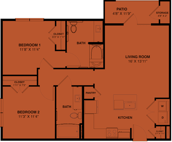 2 bed 2 bath S at Bridge at Speyside Apartments, Austin